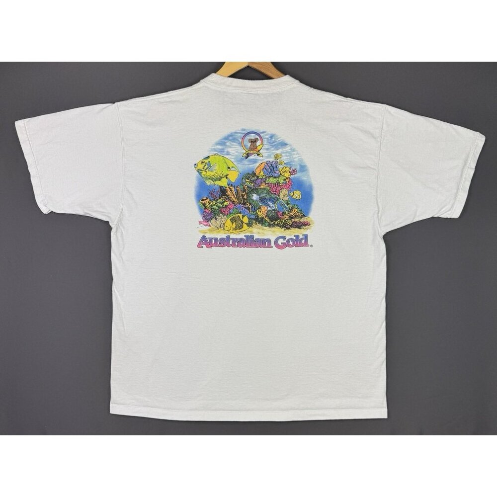 Vintage 90's Australian Gold Crew Promo Shirt Art Rare White XL Tee Nature Beach